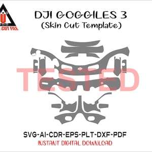 DJI Goggles 3 skin template vector skin layout skin die cuts file svg skin Cricut Silhouette DJI Goggles 3 skin cut file