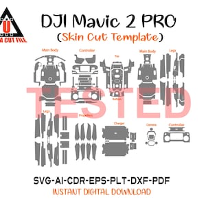 Dji Mavic 2 Pro Skin Template vektor Haut Layout Die Dji Mavic 2 Pro Skin Schnittdatei Mavic 2 Pro SVG Schnittdatei Mavic 2 Pro Skin Template