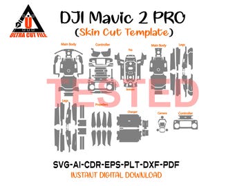 Dji Mavic 2 Pro skin template vector skin layout skin die Dji Mavic 2 Pro skin cut file Mavic 2 Pro SVG cut file Mavic 2 Pro skin template