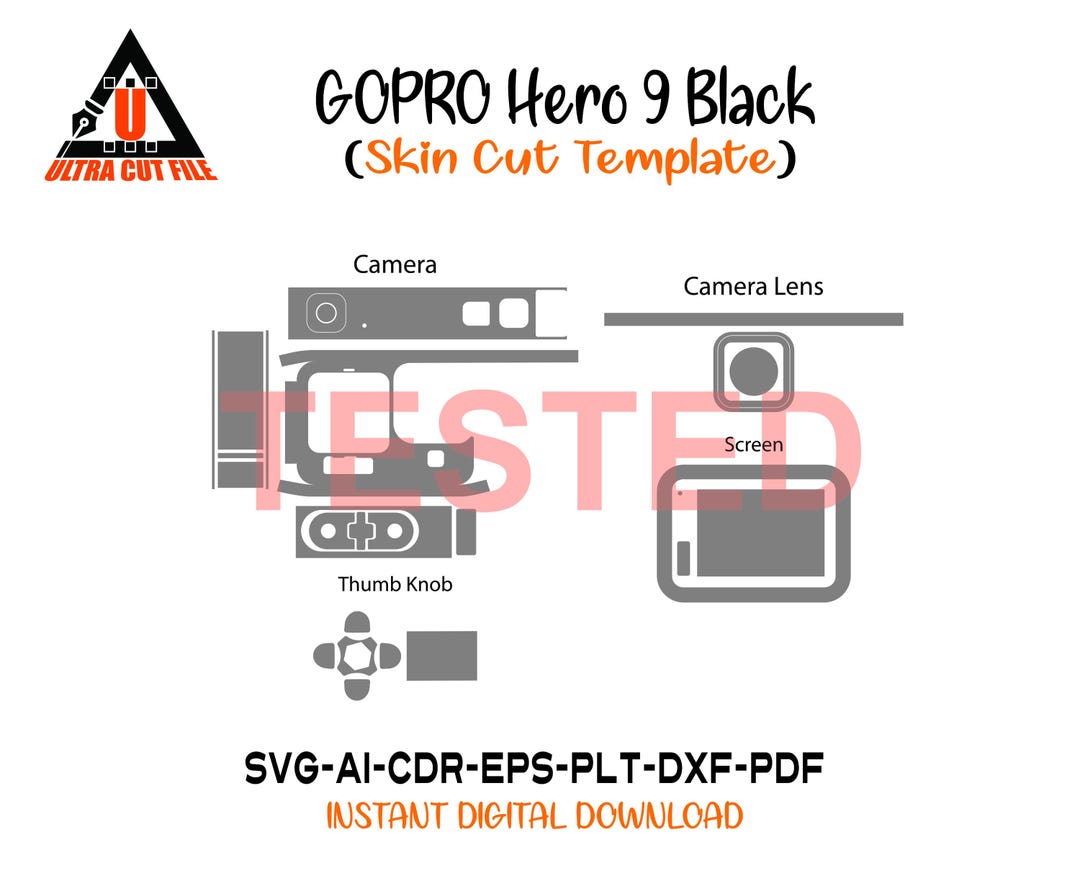 Gopro Hero 9 Black 2020 Skin Template Vector Skin Layout Skin Die Cuts ...