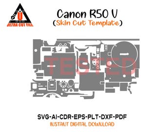 Canon R50 V skin template vector skin layout skin die Canon R50 V skin cut file Canon Eos R50 V SVG cut file
