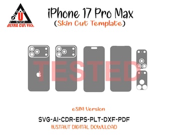 iPhone 17 Pro Max Skin Vector Template file skin die cut layout iPhone 17 Pro Max Skin cut file - iPhone 17 Pro Max Skin Template Vector