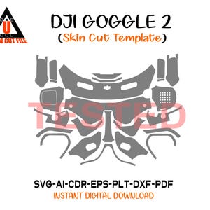DJI Goggles 2 skin template vector skin layout skin die cuts file svg skin Cricut Silhouette DJI Goggles 2 skin cut file