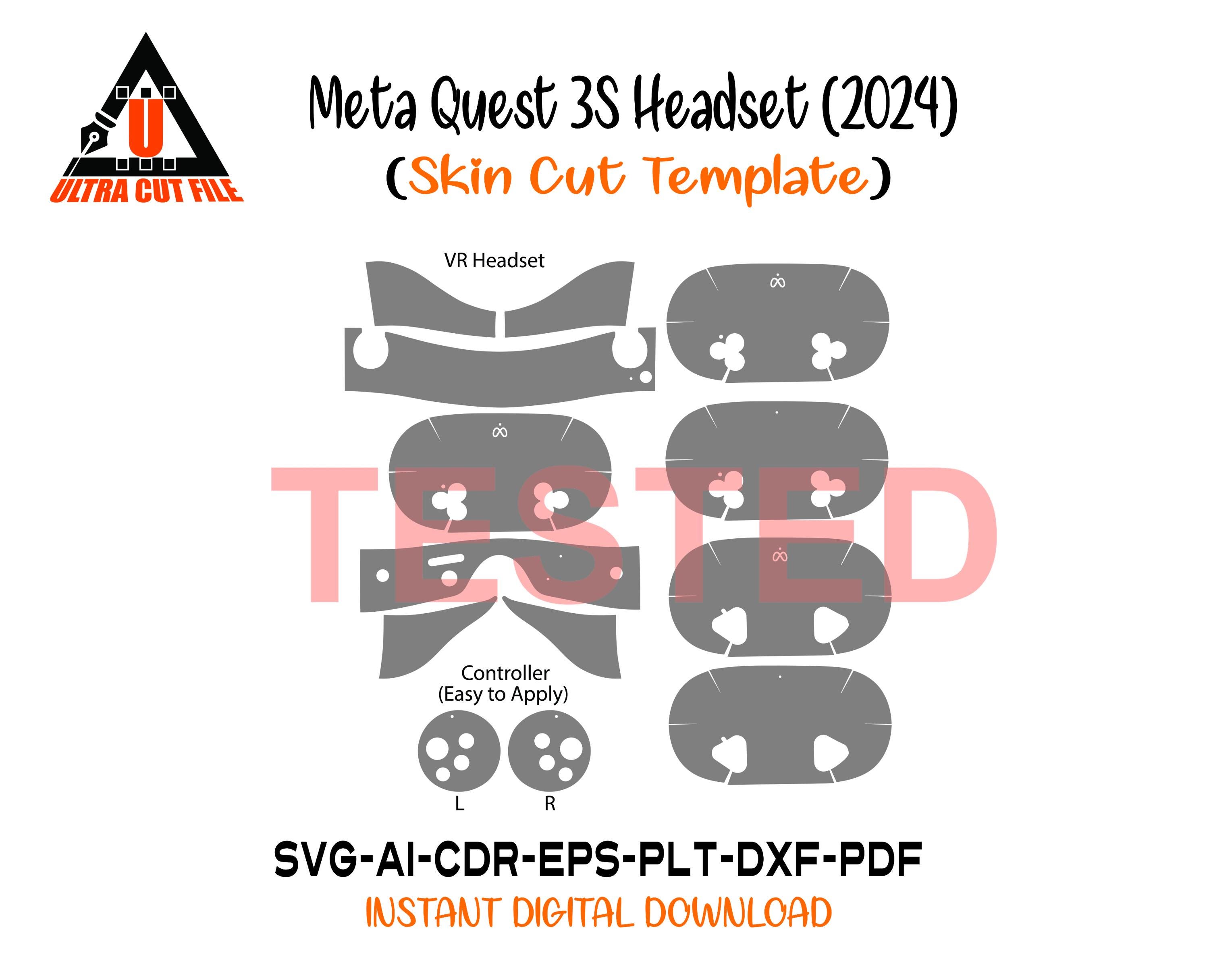 Meta Quest 3s Headset 2024 Skin Vector Template Skin Layout Skin