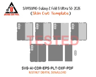 Samsung Galaxy Z Fold 8 Ultra 5G 2026 Skin Vector Template skin layout skin die cuts - Samsung Z Fold 8 Ultra SVG CUT FILE - ZFold8Ultra
