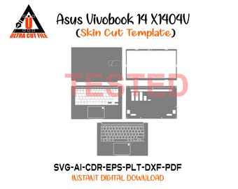 Asus Vivobook 14 X1404V skin vector template skin layout skin die cuts - Asus Vivobook 14 X1404V Skin cut file