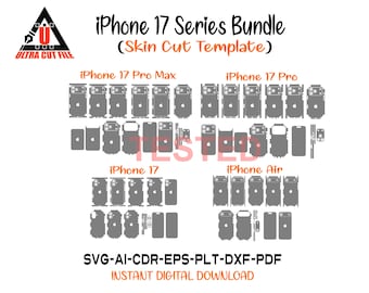 iPhone 17 Series Bundle Skin vector Template File Skin Die Cut Layout Bundle  Cut File - SVG,EPS,CDR,Ai,PDf, Cut Files