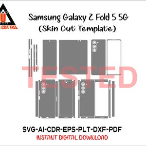 Samsung Galaxy Z Fold 5 5G skin template vector skin layout skin die cuts file svg skin Samsung Galaxy Z Fold 5 5G skin cut file.