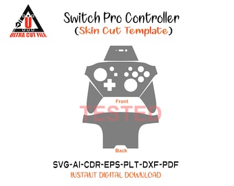 Switch Pro Controller Skin vector template file skin die cut layout Switch Pro Skin cut file Switch Pro Controller Svg Cut file