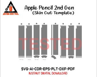 Apple Pencil 2nd Gen skin vector template skin die cuts skin cut file skin layout skin die cuts file svg skin Pencil 2nd Gen skin cut file