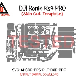 DJI RS4 Pro skin template vector skin layout skin die cuts file svg skin Cricut Silhouette DJI RS4 Pro skin cut file