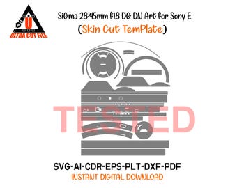 Sigma 28-45mm f1.8 DG DN Art for Sony E Skin template vector file skin die cut layout Sigma 28 45mm f1.8 DG Dn Art for Sony E SKin cut file
