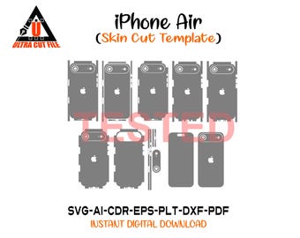 iPhone Air Skin Vector Template file skin die cut layout iPhone Air Skin cut file - iPhone Air Skin Template Vector