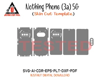 Nothing Phone (3a) 5G Skin vector template file skin die cut layout - Nothing Phone 3a Skin Cut File - Nothing Phone 3a Skin Template