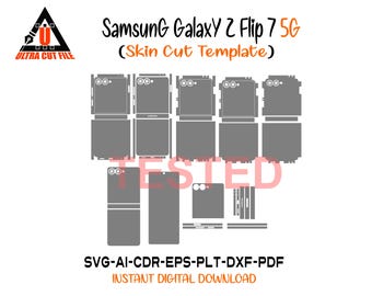 Samsung Galaxy Z Flip 7 skin template vector skin layout skin die Galaxy Z Flip 7 5G skin cut file Z Flip 7 5G SVG cut file