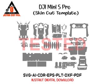DJi Mini 5 Pro skin template vector skin layout skin die, DJi Mini 5 Pro skin cut file, DJi Mini 5 Pro SVG cut file.