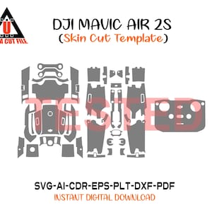 Dji mavic air 2s skin cut file skin vector template layout skin die cuts file svg skin Cricut Silhouette dji mavic air 2s skin cut file
