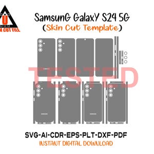 Samsung Galaxy S24 5G skin template vector skin layout skin die cuts file svg skin layout Cricut Silhouette Samsung S24 5G skin cut file