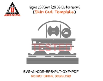 Sigma 28-70 mm f2.8 DG DN for Sony E スキン テンプレート ベクター スキン レイアウト スキン ダイカット ファイル SVG スキン。