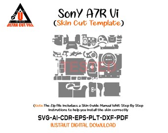 Sony A7R VI Skin Vector Mall skin layout skin die cuts - Sony A7R VI Skin cut file - Sony A7RVI svg Cut File - Sony A7R Mark 6 Skin file