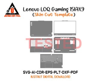Lenovo LOQ Gaming 15IAX9 skin vector template skin layout skin die cuts - Lenovo LOQ Gaming 15IAX9 Skin cut file