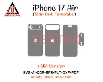 iPhone 17 Air Skin Vector Template file skin die cut layout iPhone 17 Air Skin cut file - iPhone 17 Air Skin Template Vector