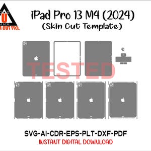 iPad Pro 13 M4 2024 skin template vector skin layout skin die cuts file svg skin Cricut Silhouette iPad Pro 13 M4 skin cut file