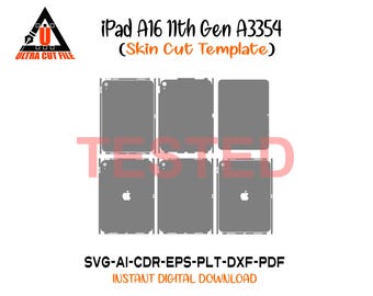 iPad A16 11th Gen A3354 Skin vector template file skin die cut layout iPad A16 11th Gen A3354 Skin cut file