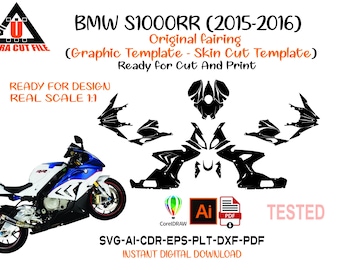 BMW S1000RR 2015-2016 Fairing Graphic Template – Vector Cut File (Digital Download)