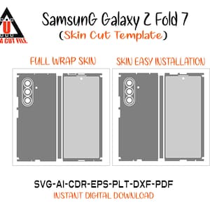 Samsung Galaxy Z Fold 7 skin template vector skin layout skin die Samsung Galaxy Z Fold 7 skin cut file Z Fold 7 SVG cut file.