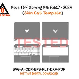 Asus TUF Gaming A16 FA607 2024 skin vector template skin layout - Asus TUF Gaming A16 FA607-2024 Skin Template -AsusTUFGamingA16FA607SVG