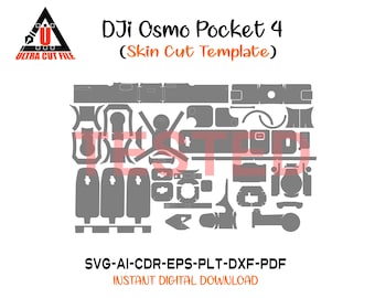 DJi Osmo Pocket 4 Skin Vector Template skin layout skin die cuts - DJi Pocket 4 Skin cut file - DJi Osmo Pocket 4 SVG CUT FILE