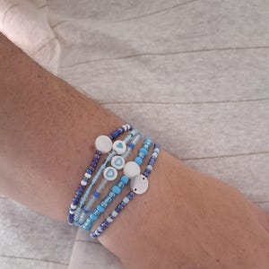 Blue beaded bracelets