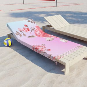 Boho Floral Strandtuch, leichtes Pool-Handtuch, Sommer Picknickdecke, Urlaub Cover-Up, Geschenk für Strandliebhaber