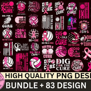 Dig For A Cure PNG PNG Bundle,Breast Cancer Volleyball Design,Awareness Sublimation, Editable Dig For A Cure PNG, Sports Png
