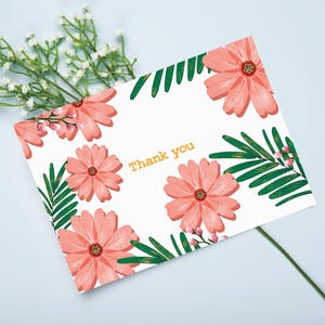 Floral Thank You Card: Printable Flower Design (PDF & JPEG)
