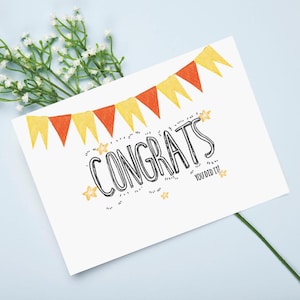 Biglietto di auguri stampabile per la laurea – Download digitale You Did It – Laurea, nuovo lavoro, celebrazione dei risultati – Biglietto di auguri con download immediato