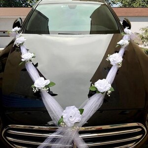 Durable Artificial Flower Set for Wedding Car Decorations with Suction Cup Any Vehicle