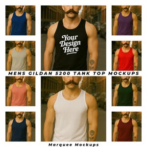 Herren Gildan 5200 Tank Top Mockup Bundle - LGBTQ freundlich - Gay Pride Tanktop