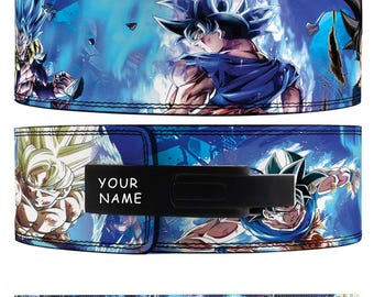 Cinturón de palanca de anime Dragon Ball Z / Cinturón de levantamiento de pesas / Cinturón de levantamiento de palanca DBZ Cinturón de gimnasio Anime Vegeta Cinturón de levantamiento de pesas Goku / Cinturón de palanca Goku