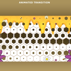 Honey Bloom Animated Stream Transition Overlay, Honey Bee Transition, Honeycomb Design, Streaming, OBS Streamlab Setup Ready, Gaming Decor,