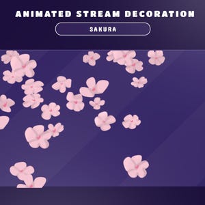 Sakura animierte Stream Dekoration, Sakura Dekoration, Sakura Overlay, Sakura Web Decor, Kawaii Overlay, rosa Blüten, ästhetischer Strom