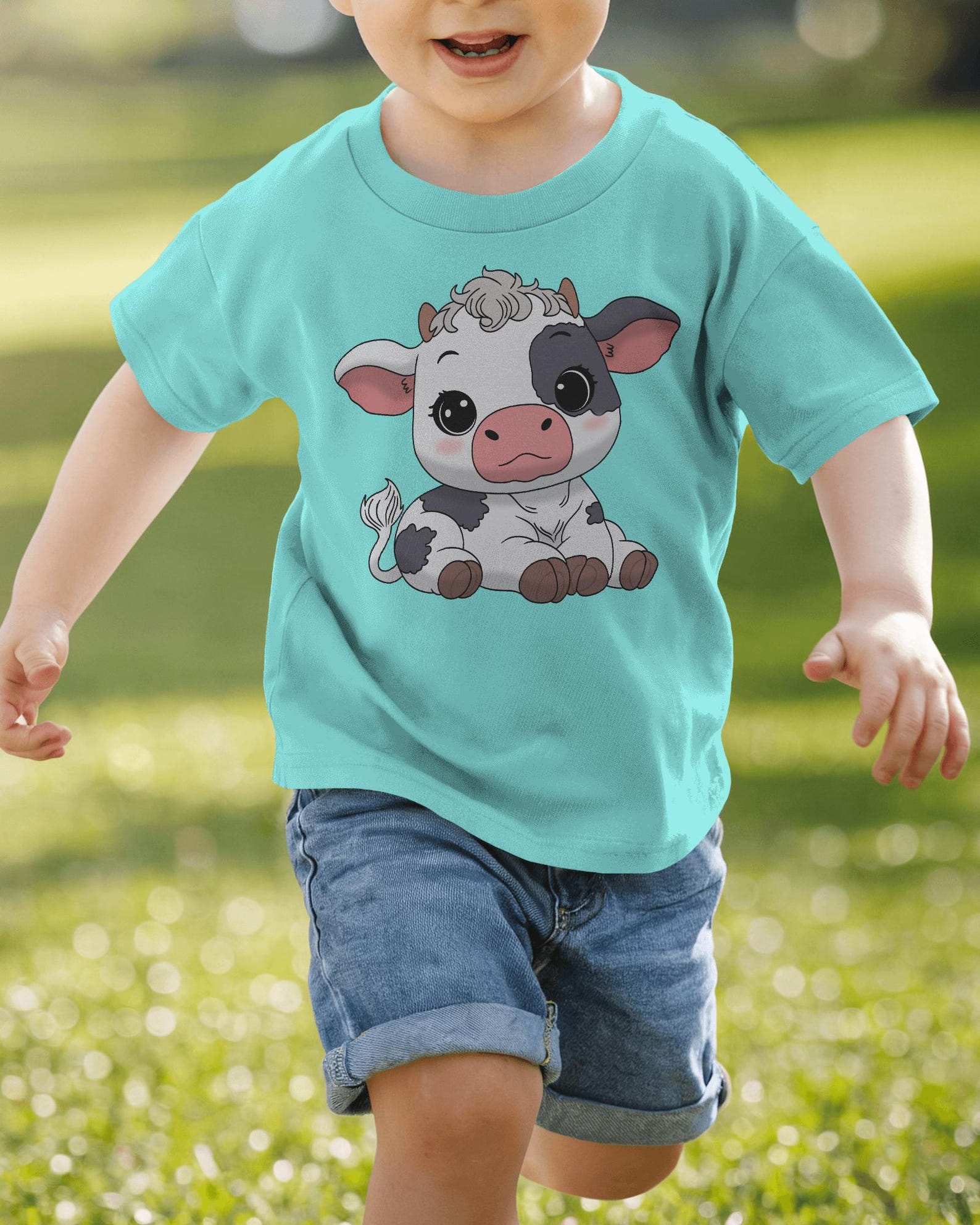 Cute Baby Cow Clipart Bundle 4K PNG SVG EPS, Kawaii Farm Animal Calf ...