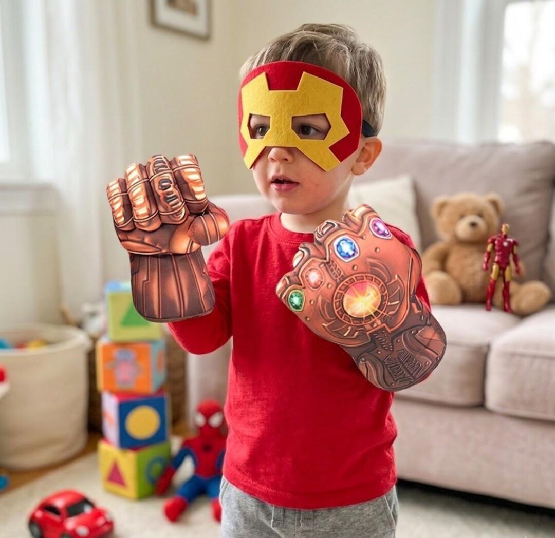 Infinity Gauntlet Plush Fists With Iron Man Mask, Toddler Power Gloves ...
