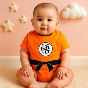 Dragon Ball Baby Outfit: Goku Bodysuit & Bib Set