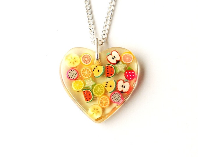 SALE Fruit Salad Necklace Quirky Jewelry Miniature Fruit Etsy