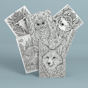 30 intricate pagine da colorare con animali per adulti - Pacchetto PDF stampabile di disegni al tratto per rilassarsi e alleviare lo stress