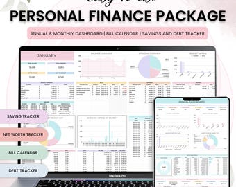 Annual Budget Planner | Google Sheets Financial Tracker (PDF)