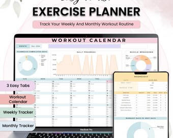 Workout Planner Google Sheet Template | Fitness Tracker (Digital Download)