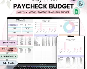 Gehaltsabsage Budget Planer Google Sheet Vorlage (Instant Download)